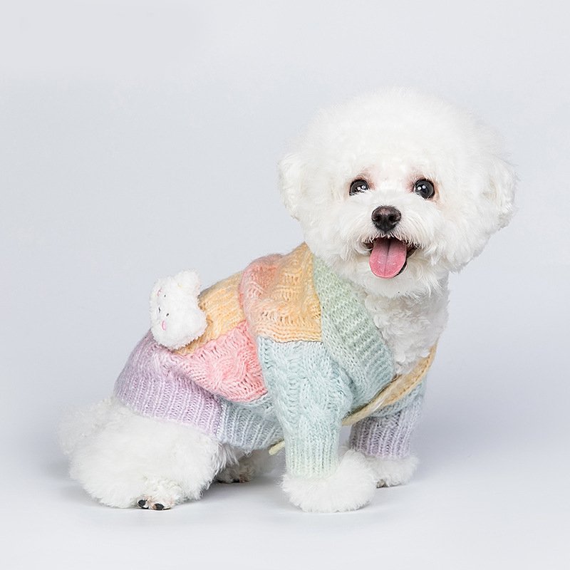 Dog Clothes Knitted Sweater Colorful - PIKAPIKA