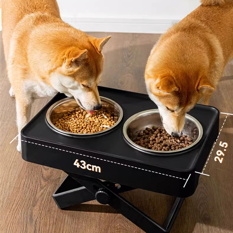 Elevated Dog Bowl with Stand Stainless Steel Feeder - PIKAPIKA