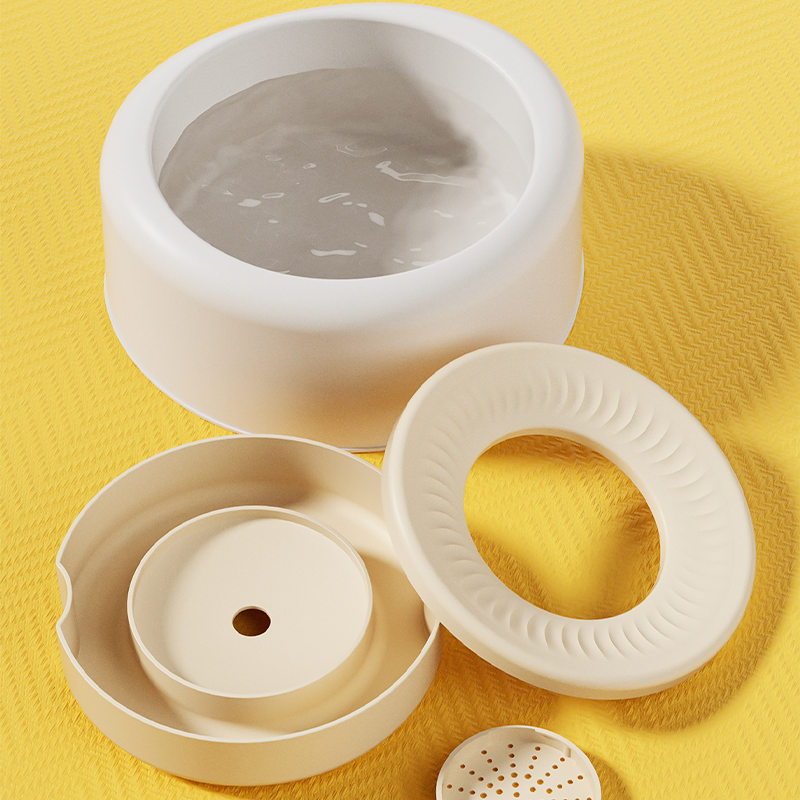 Cat Water Fountain Floating No-Spill Dog Stainless Steel Bowl Set - PIKAPIKA