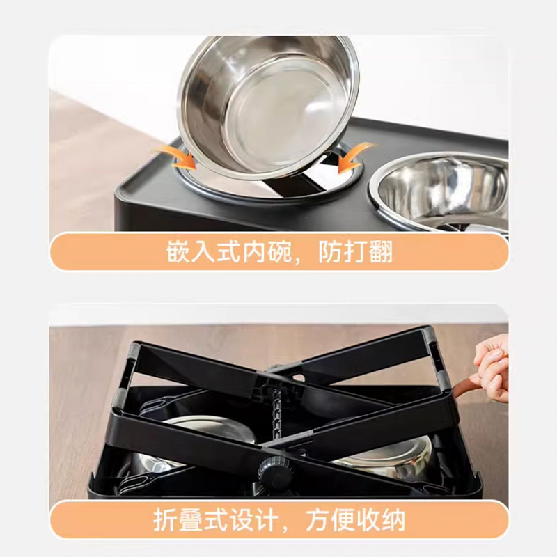 Elevated Dog Bowl with Stand Stainless Steel Feeder - PIKAPIKA