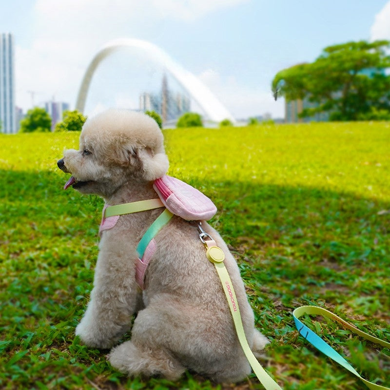 Dog Harness Leash Set Adjustable With Small Bag for Small Medium Dog - PIKAPIKA