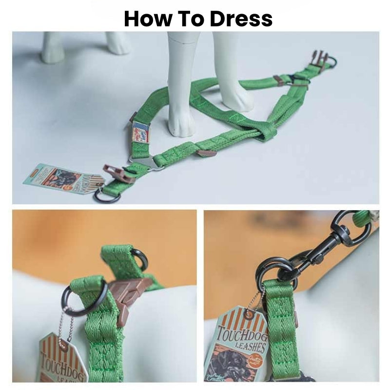 Dog Harness Vest-Style Collar Leash Set for Dog Walking - PIKAPIKA