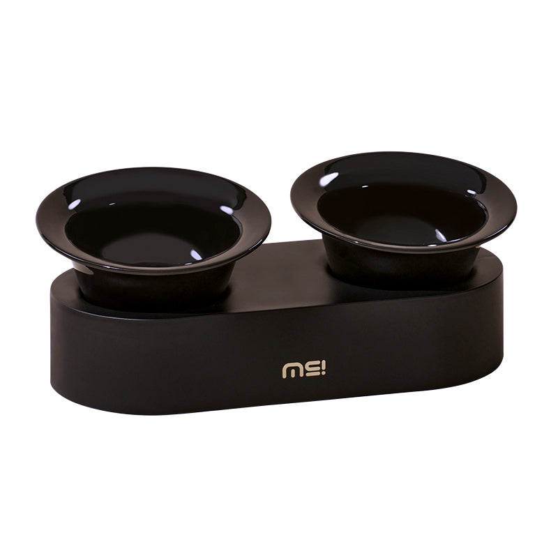 Double Ceramic Pet Food Bowl Dog Cat Water Bowl With Holder - PIKAPIKA