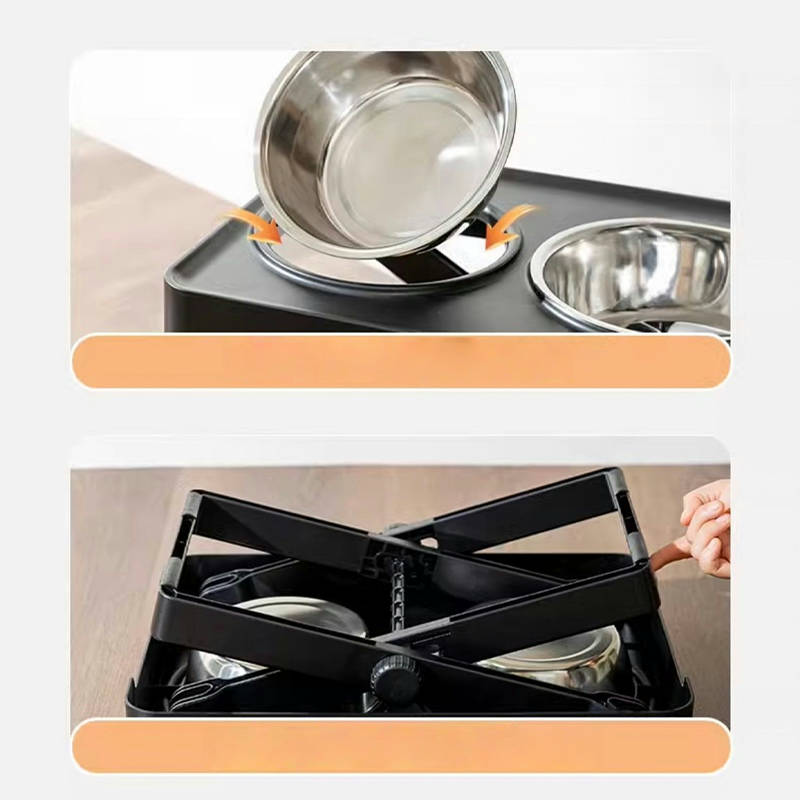 Elevated Dog Bowl with Stand Stainless Steel Feeder - PIKAPIKA