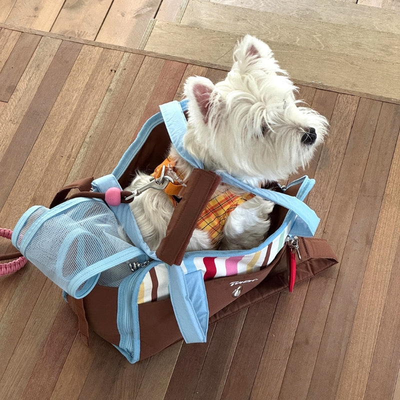 Pet Carrier Breathable Stripes Handbag for Dog Cat Under 8.8 lb - PIKAPIKA