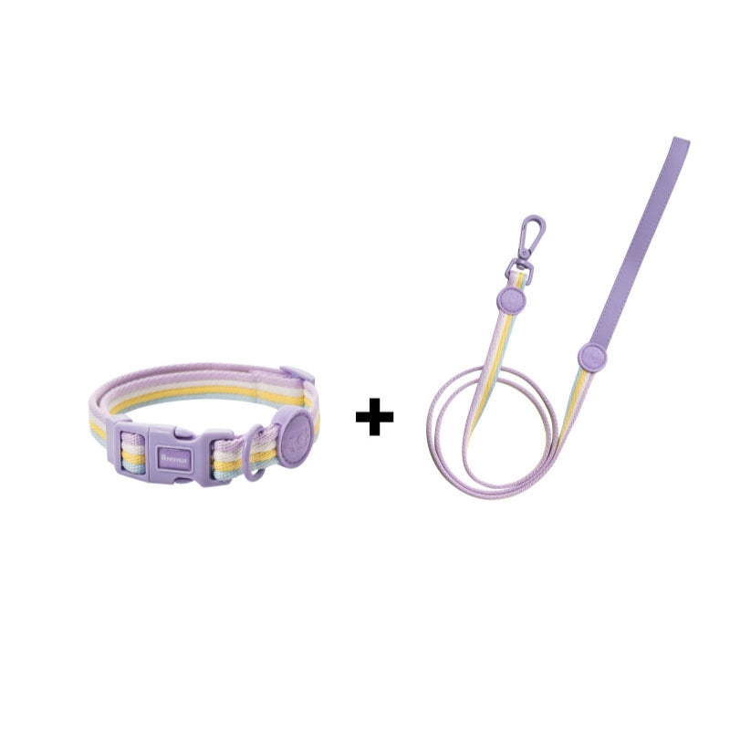 Pet Collar 3.9 ft Leash Set Soft Nylon for Small Medium Dog - PIKAPIKA