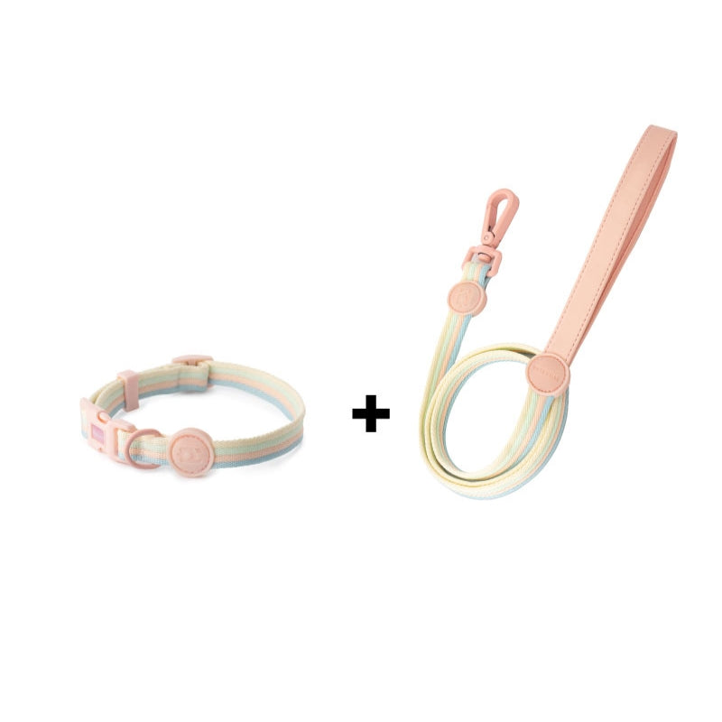 Pet Collar 3.9 ft Leash Set Soft Nylon for Small Medium Dog - PIKAPIKA
