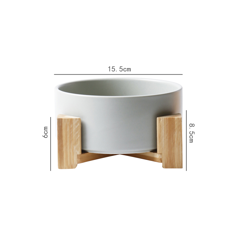 Ceramic Elevated Dog Feeders Round Bowl Holder - PIKAPIKA