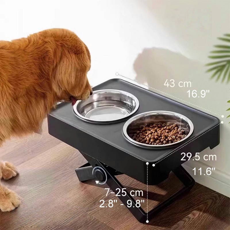 Elevated Dog Bowl with Stand Stainless Steel Feeder - PIKAPIKA