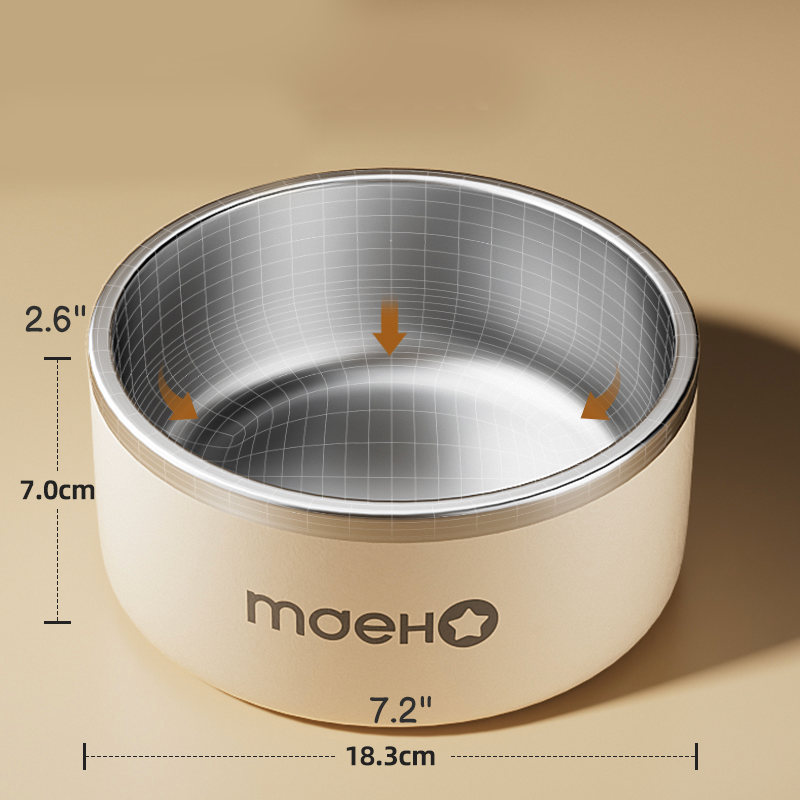 Stainless Steel Dog Bowl Anti-Spill Pet Food Feeder Waterer - PIKAPIKA