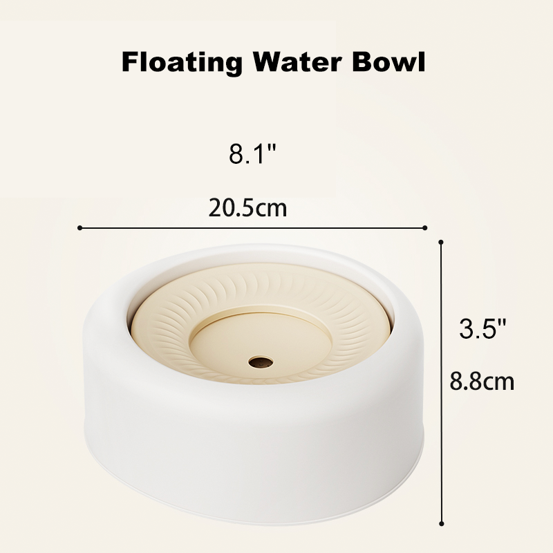 Cat Water Fountain Floating No-Spill Dog Stainless Steel Bowl Set - PIKAPIKA