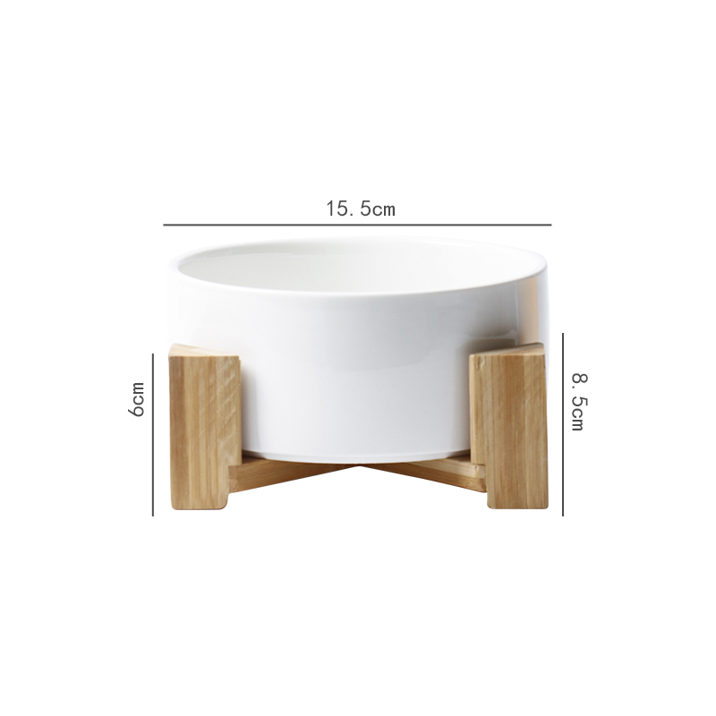 Ceramic Elevated Dog Feeders Round Bowl Holder - PIKAPIKA