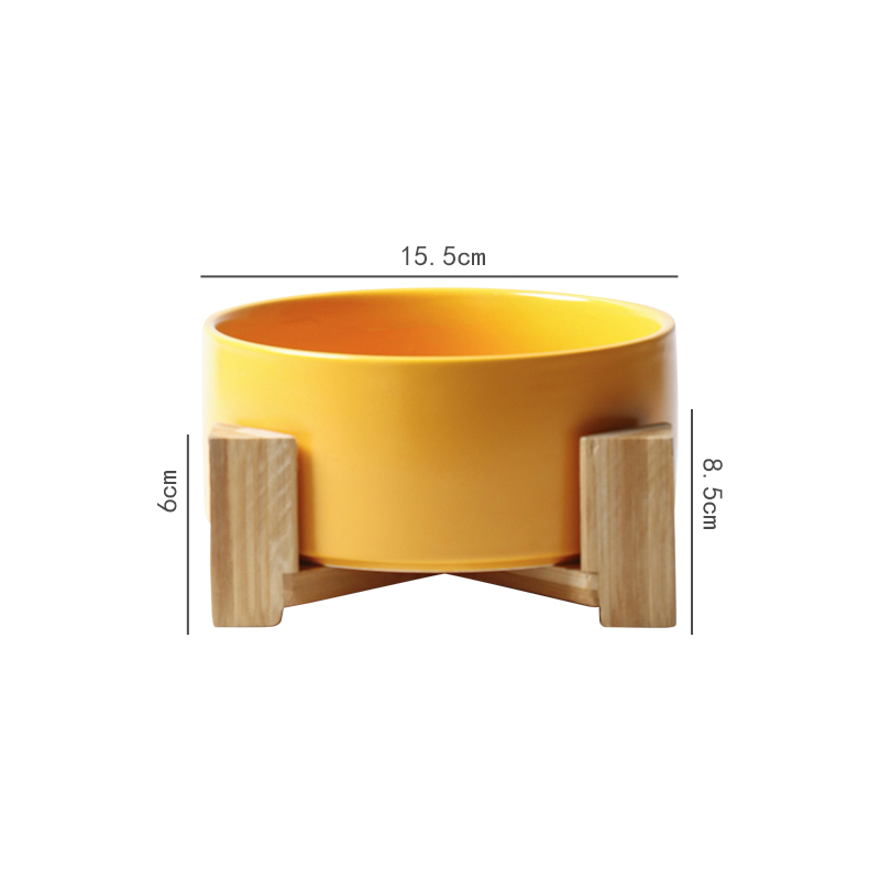 Ceramic Elevated Dog Feeders Round Bowl Holder - PIKAPIKA