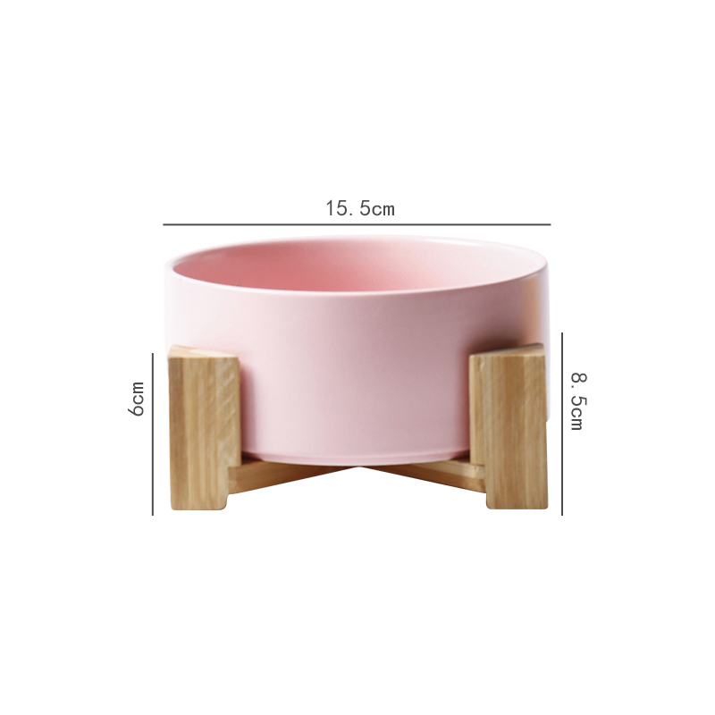 Ceramic Elevated Dog Feeders Round Bowl Holder - PIKAPIKA