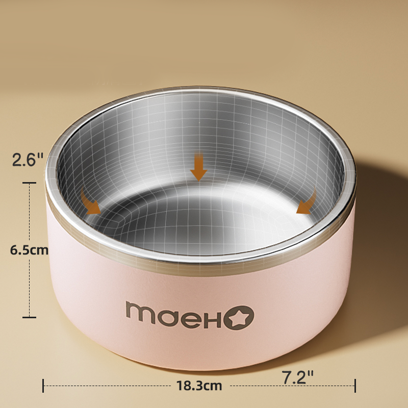 Stainless Steel Dog Bowl Anti-Spill Pet Food Feeder Waterer - PIKAPIKA