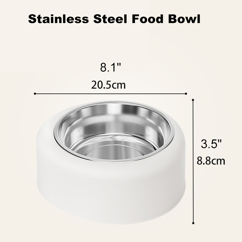 Cat Water Fountain Floating No-Spill Dog Stainless Steel Bowl Set - PIKAPIKA