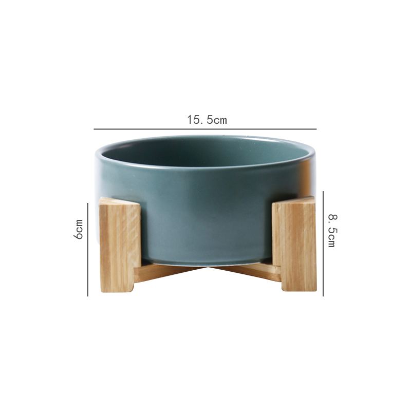 Ceramic Elevated Dog Feeders Round Bowl Holder - PIKAPIKA