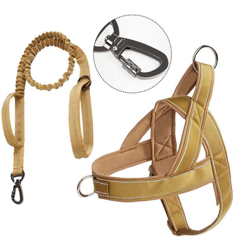 Large Dog Harness Collar Set No-Pull Anti-Escape Handle - PIKAPIKA