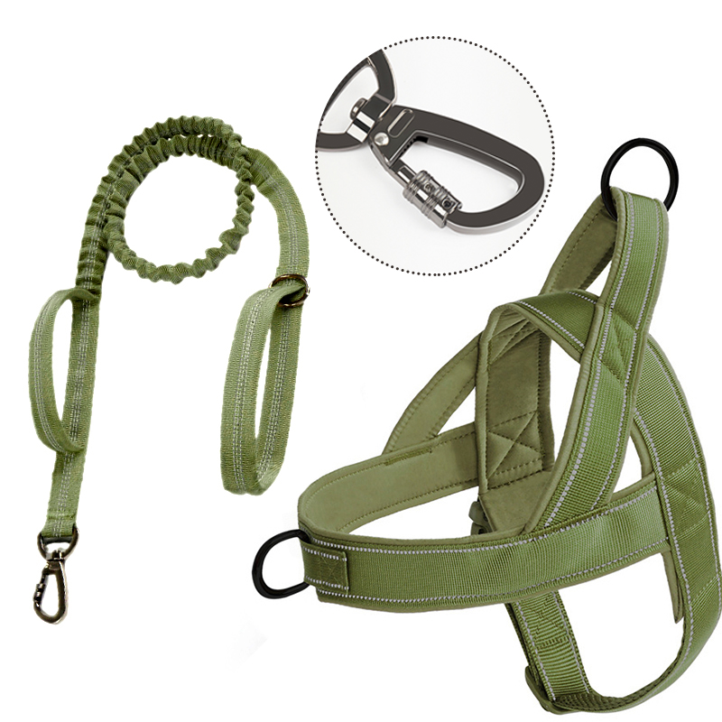 Large Dog Harness Collar Set No-Pull Anti-Escape Handle - PIKAPIKA