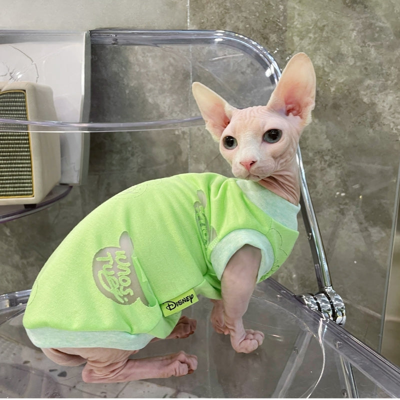 Soft Cotton Shirts Sphynx Cat Devon Rex Clothes Sleeveless - PIKAPIKA