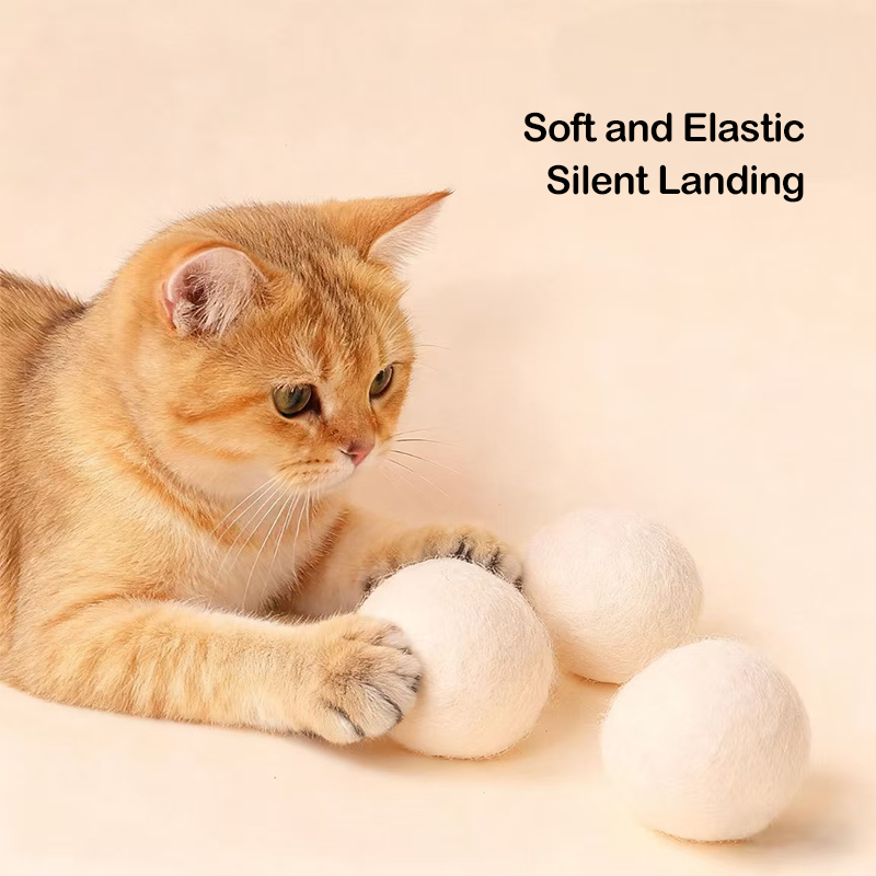 Cat Wool Ball Toy Silent Chase Chew Resistant