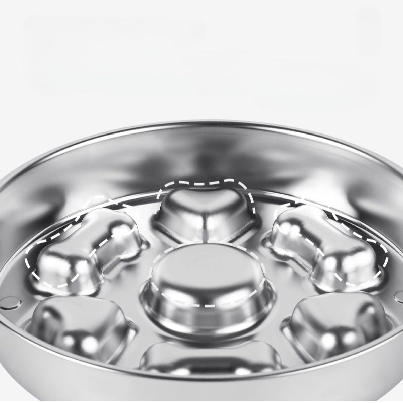 Stainless Steel Slow Feeder Dog Feeding Bowls for Medium Large Pet - PIKAPIKA