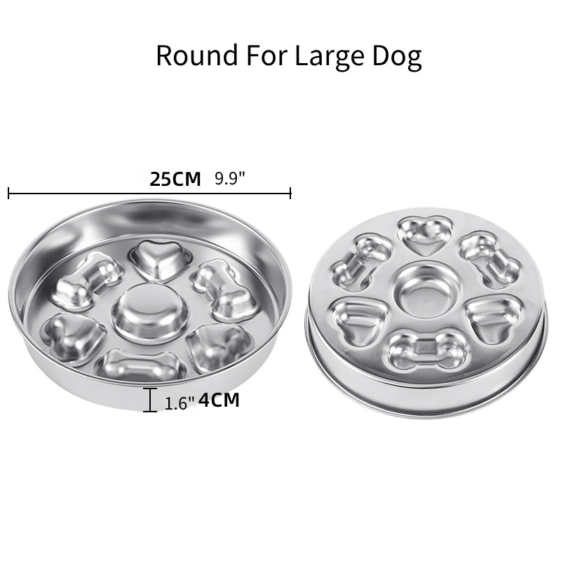Stainless Steel Slow Feeder Dog Feeding Bowls for Medium Large Pet - PIKAPIKA