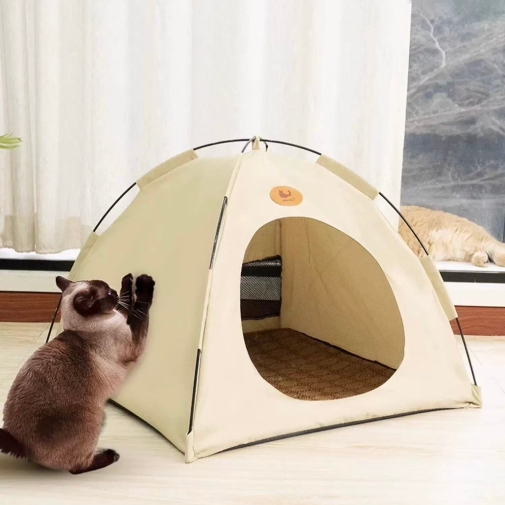 All - Season Cat Tent Bed With Mat Cushion - PIKAPIKA