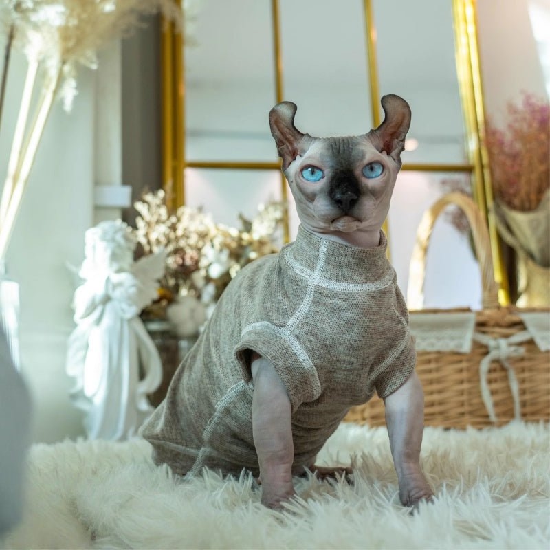 Anti - Allergy Seamless Warm Soft Cotton Undershirt Vest Sphynx Cat Clothes - PIKAPIKA