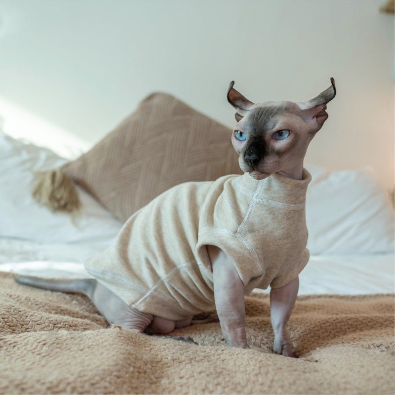 Anti - Allergy Seamless Warm Soft Cotton Undershirt Vest Sphynx Cat Clothes - PIKAPIKA