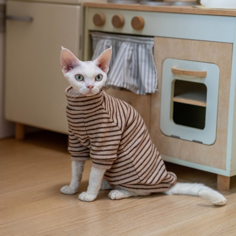 Basic Towel Shirt Devon Rex Cat Clothes Warm Undershirt Sweatshirt - PIKAPIKA
