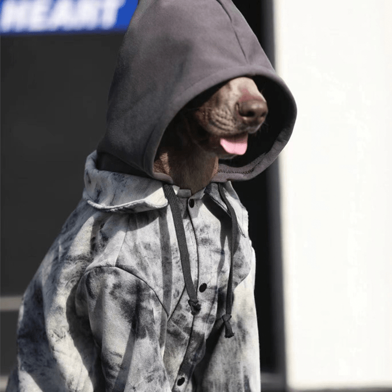 Big Dog Clothes Hoodie Jacket Button Tie Die Casual Wear - PIKAPIKA