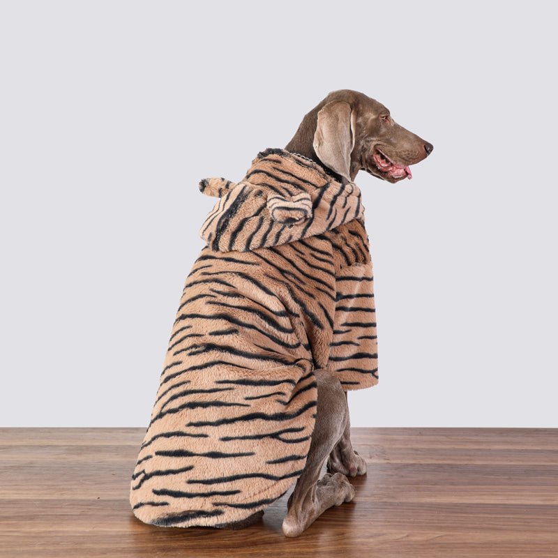 Big Dog Clothing Tiger Print Faux Fur Coat - PIKAPIKA