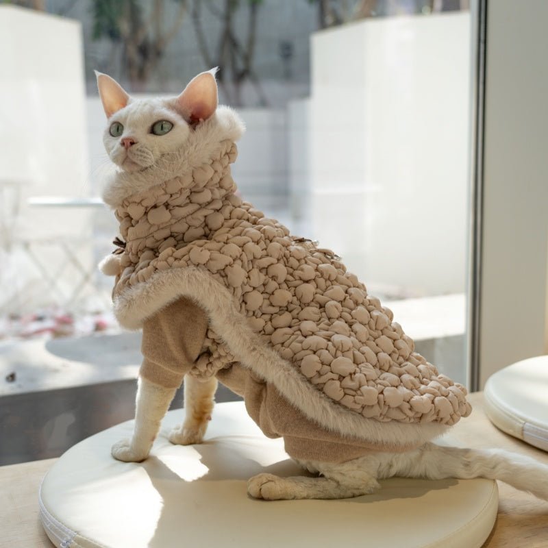 Cape Winter Cotton Coat Devon Sphynx Cat Clothes - PIKAPIKA