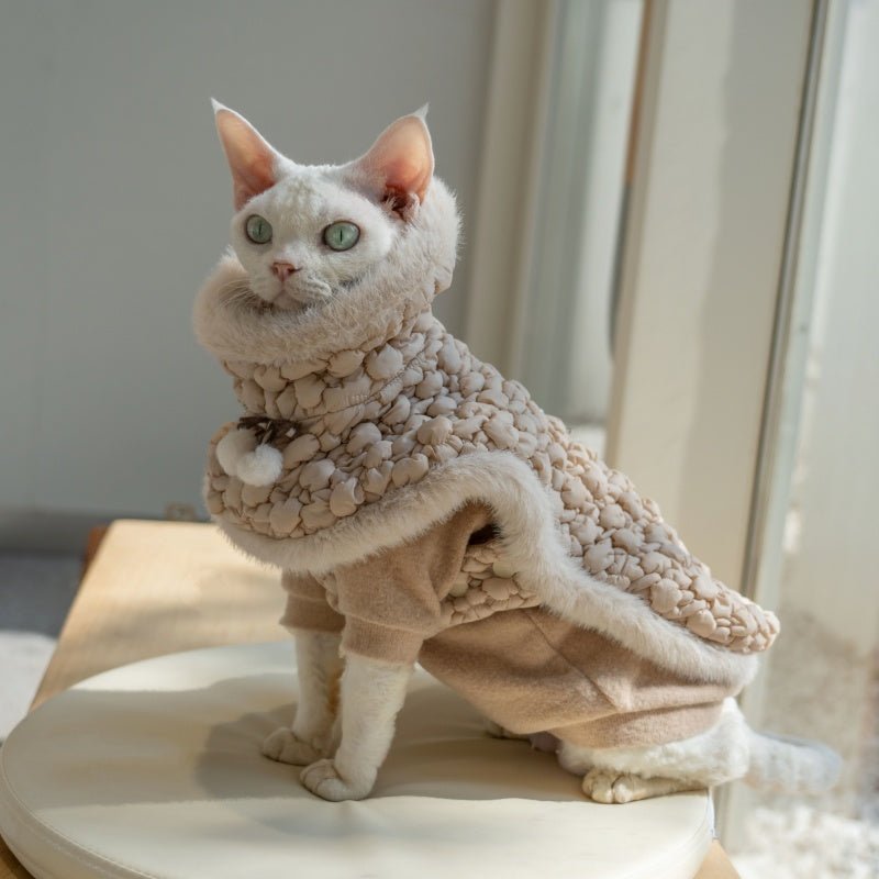 Cape Winter Cotton Coat Devon Sphynx Cat Clothes - PIKAPIKA