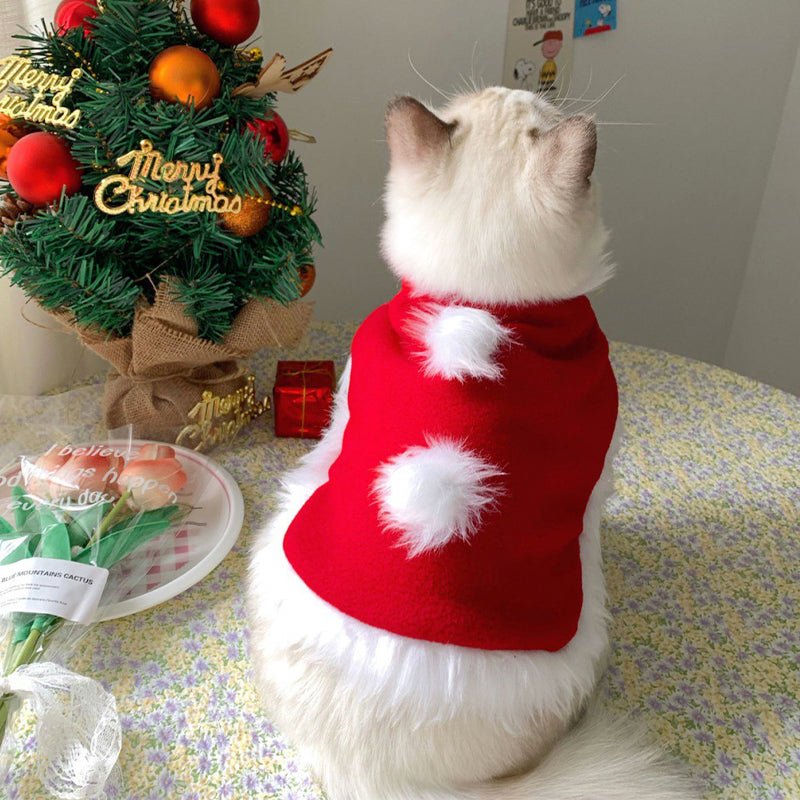 Cat Cape Christmas Plush Cat Clothes - PIKAPIKA