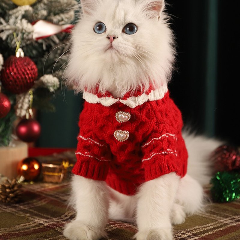 Cat Clothes Christmas Sweater - PIKAPIKA