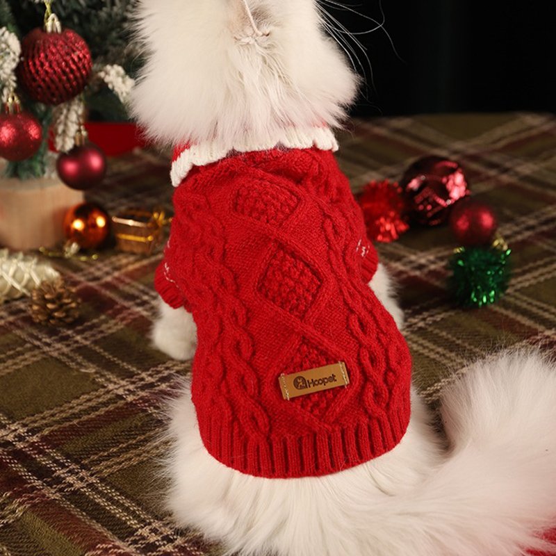 cat christmas sweater dress Christmas Knitted Sweater Hat Set Sphynx Cat Clothes