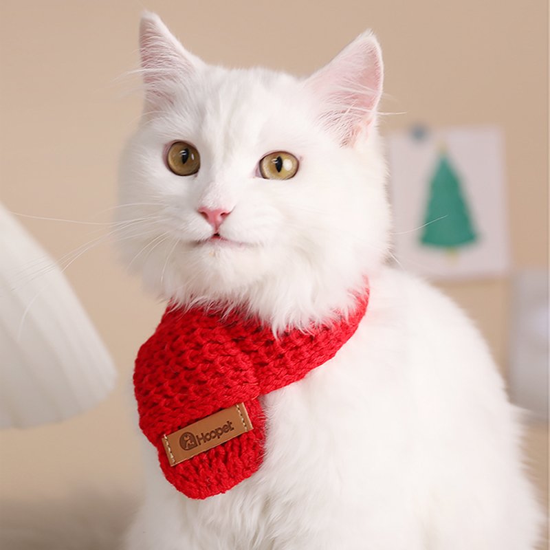 Cat Clothes Knit Christmas Scarf - PIKAPIKA