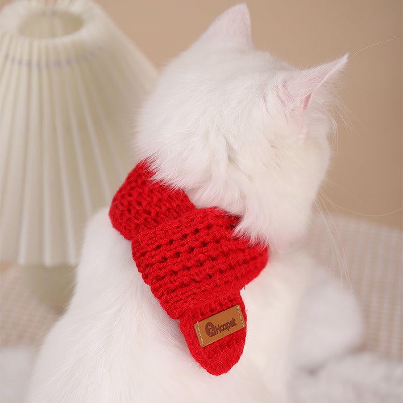 Cat Clothes Knit Christmas Scarf - PIKAPIKA