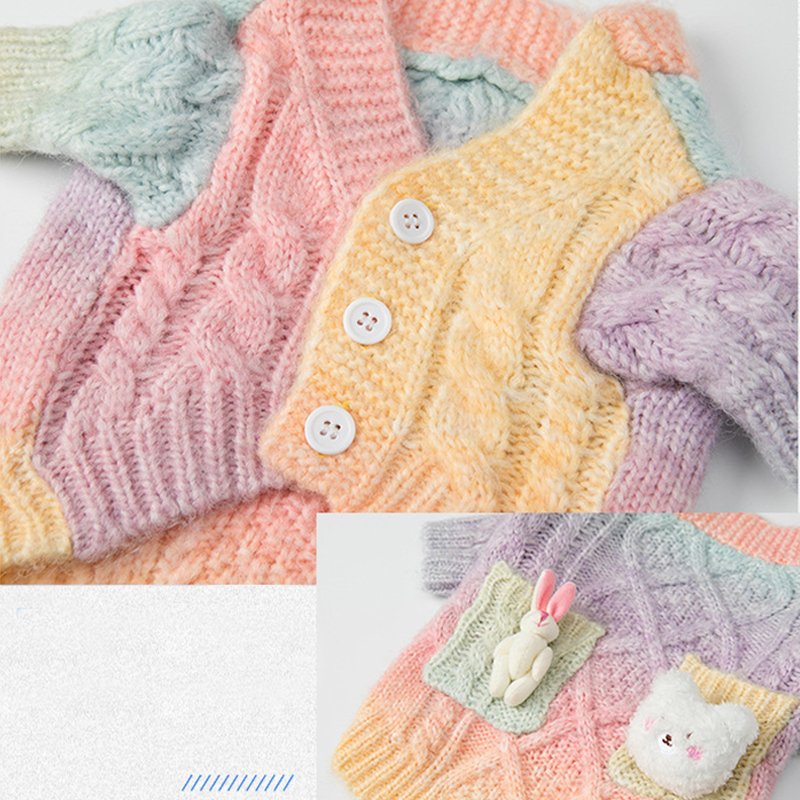 Cat Clothes Knitted Sweater Colorful - PIKAPIKA