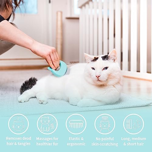 Cat Grooming Brush Fur Remover for Long and Short Haired Cats - PIKAPIKA