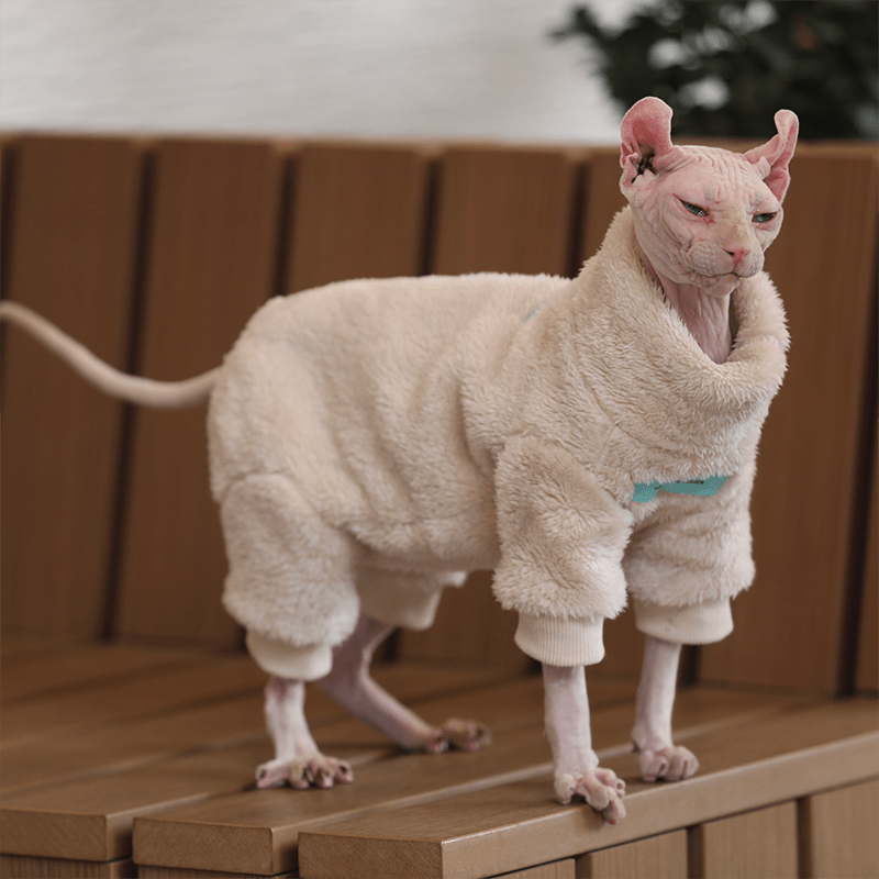 Cat Onesies Sphynx Clothes Fleece 4Legs Warm Cover - PIKAPIKA