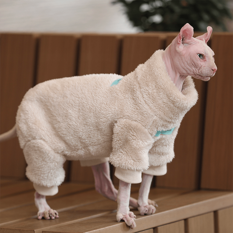 Cat Onesies Sphynx Clothes Fleece 4Legs Warm Cover - PIKAPIKA