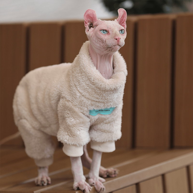 Cat Onesies Sphynx Clothes Fleece 4Legs Warm Cover - PIKAPIKA