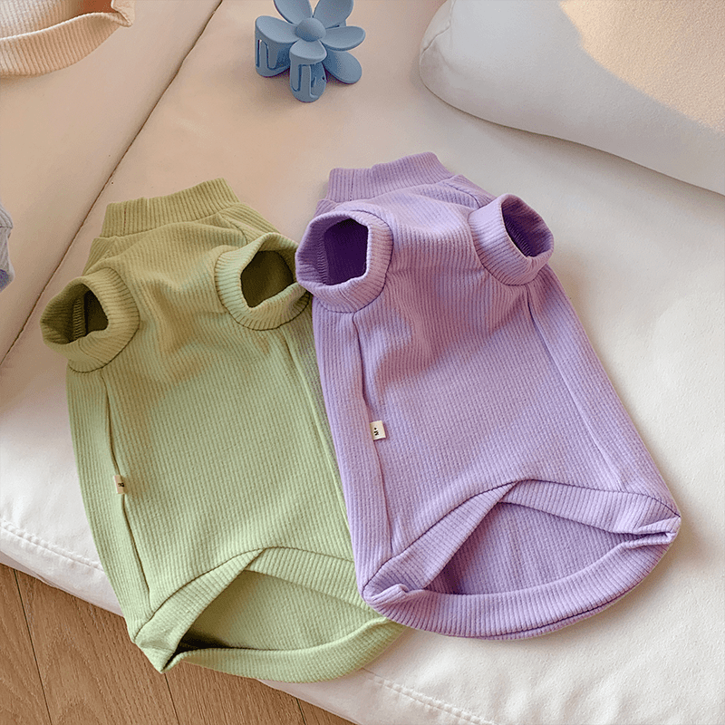 Cat Shirts Sphynx Clothes Cotton Pajamas Sleeveless Turtleneck - PIKAPIKA