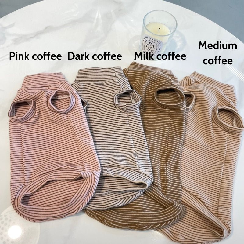 Cat Soft Cotton Sleeveless T-shirt Stripes Clothes - PIKAPIKA