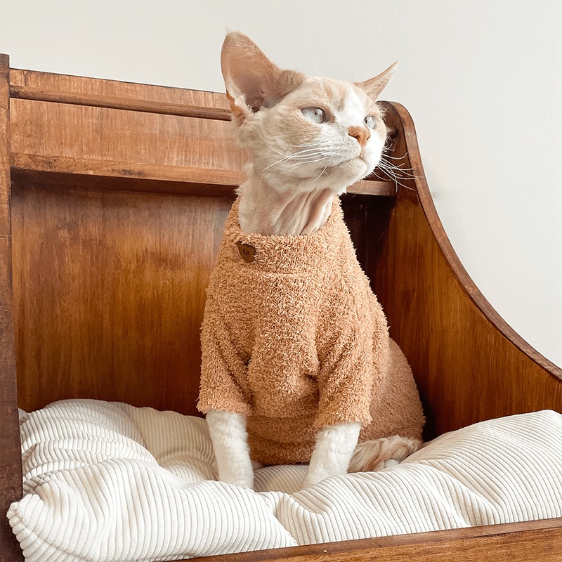 Cat Sweatshirts Sphynx Clothes Fleece Hoodie Soft Pajamas - PIKAPIKA
