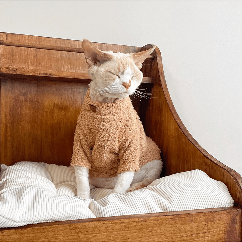 Cat Sweatshirts Sphynx Clothes Fleece Hoodie Soft Pajamas - PIKAPIKA