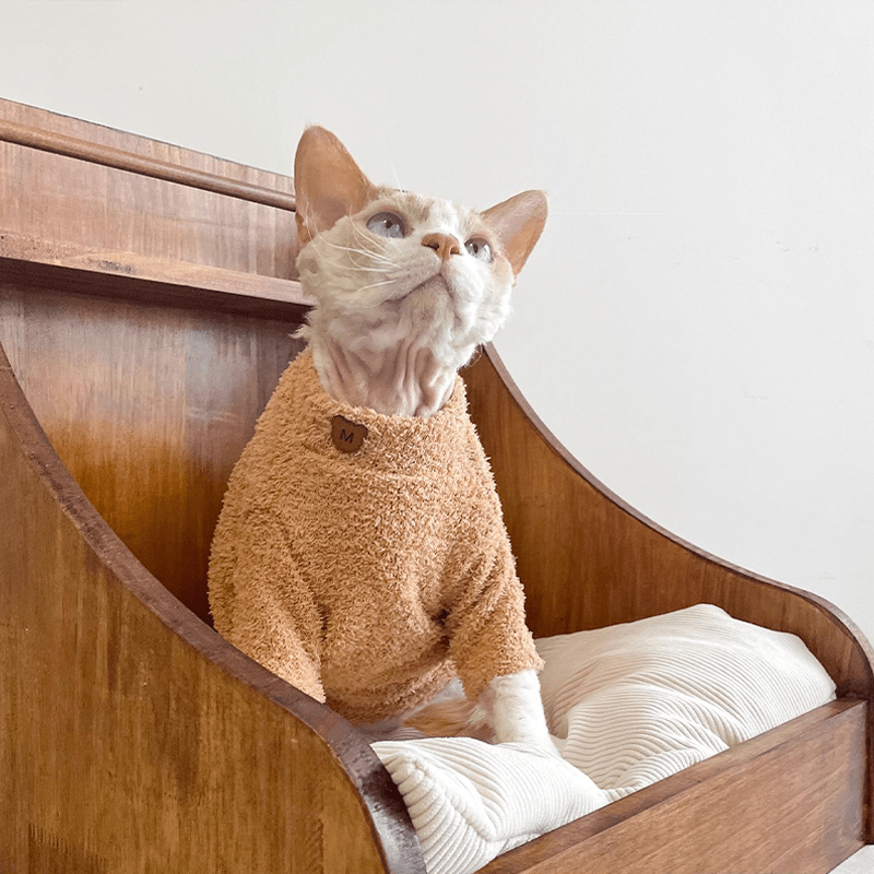 Cat Sweatshirts Sphynx Clothes Fleece Hoodie Soft Pajamas - PIKAPIKA
